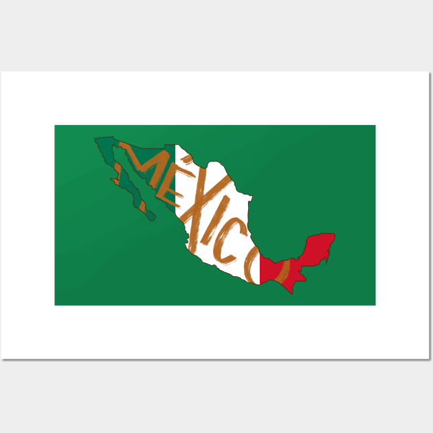 Mexico country typography Wall Art by adrienne-makes